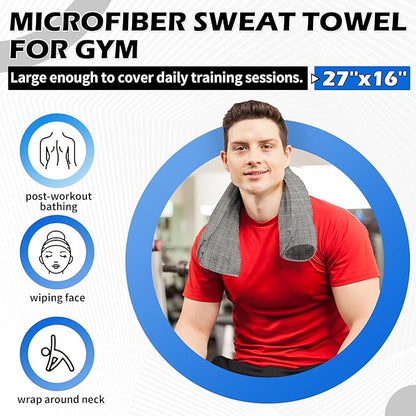 HOMERHYME Microfiber Gym Towels, 5 Pack Yoga Towels, 16 x 27 Inch Quick Dry Hand Towels, Absorbent Towel Set for Fitness Workout Beach Travel Sweat, Home Gym Accessories for Women & Men