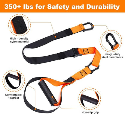 WELSPO Home Resistance Training Kit with 2 Resistance Bands, Exercise Guide & Door Anchor-350lb Capacity Nylon Bodyweight Straps for Full Body Workout, Strength Training & Travel Fitness