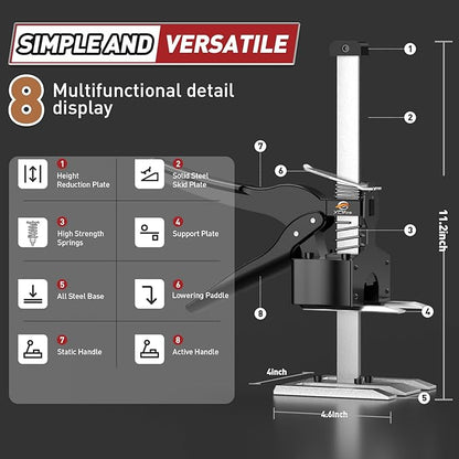 Labor Saving Arm Jack Handle 2 Pack, Construction Jack, Wall Tile Locator, Multi Function Height Adjustment Lifting Device, Door Panel Lifting Cabinet, Raised 6.69 in, Pair Dynamic Load 450 LB