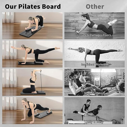 Pilates Board - Pilates Reformer Set, Multi-Purpose Foldable Pilates Reformer Board for Home,11 in 1 Pilates Equipment