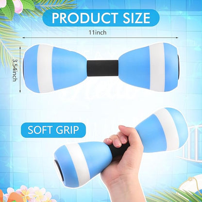 4Pcs Aquatic Exercise Water Weights Equipment, Including 1 Swimming Belt, 2 Pcs Foam Water Dumbbells 1 Pair Swimming Gloves Pool Exercise Equipment for Adults for Training Workouts