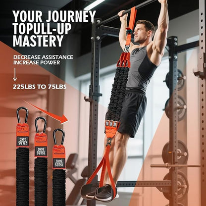 LEEKEY Resistance Bands, Exercise Bands with Handles,Pull Up Assist Bands - Band Set with Door Anchor - Bands for Working Out,Band for Men and Women Fitness Training,Home Workouts