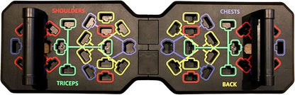 Push Up Board 12-in-1 System – Color-Coded Foldable Pushup Bar with Handles for Home Workout – Portable Full Body Strength Training Board for Chest, Shoulders, Triceps & Back