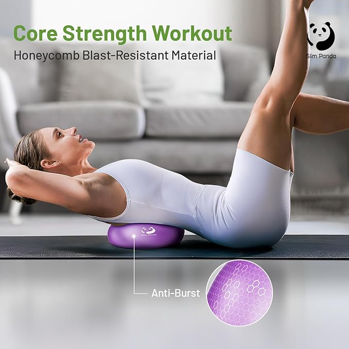 Slim Panda Pilates Ball, 9 Inch Small Exercise Ball, Anti Burst Mini Yoga Ball for Stability, Workout, Barre, Core Strength, Physical Therapy, Balance, Stretching