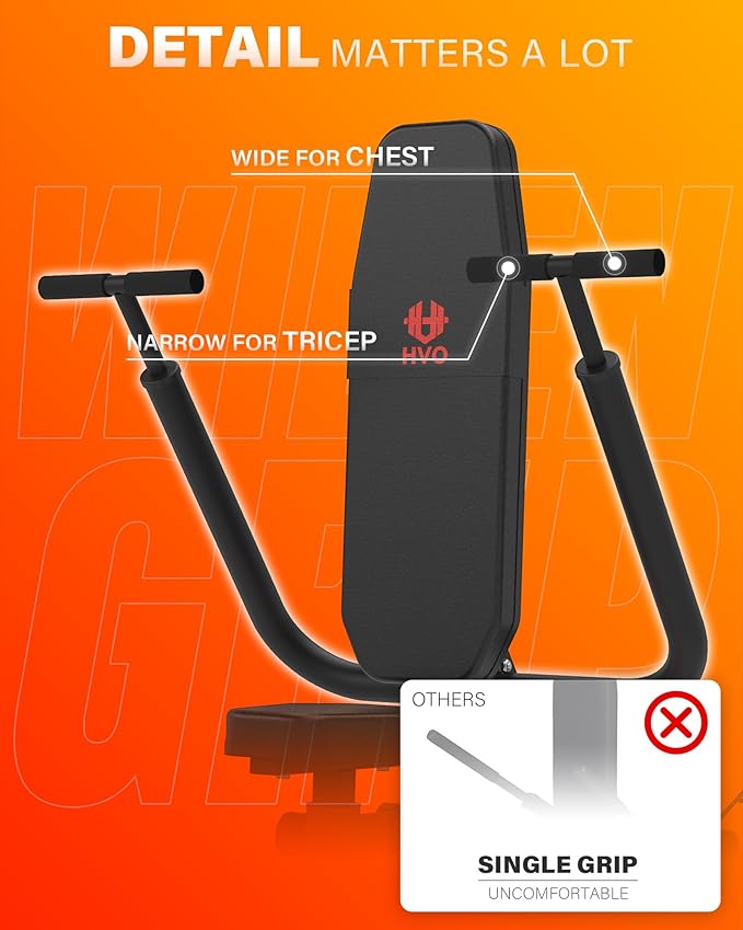 HVO Seated Dip Machine Tricep: Dip Machine Exercise for Biceps Plate Loaded Home Gym Strength Training Equipment