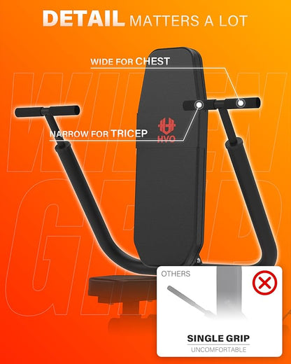 HVO Seated Dip Machine Tricep: Dip Machine Exercise for Biceps Plate Loaded Home Gym Strength Training Equipment