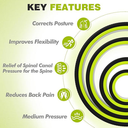 Back Roller Wheel - 4 Pack Yoga Foam Roller for Physical Therapy & Back Stretcher, Deep Tissue Massage for Pain Relief & Stretching | Green.