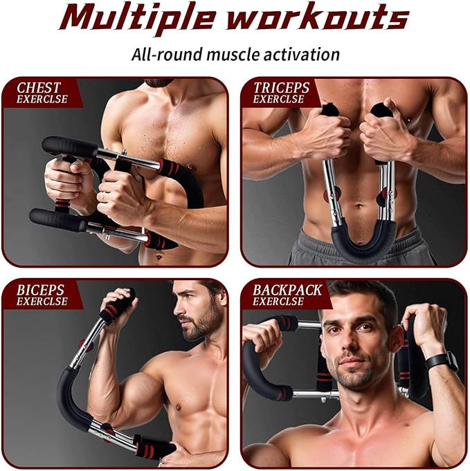 Twister Arm Trainer for Biceps, Chest & Core – Adjustable Resistance Arm Workout Equipment for Home Gym, Strength Training & Muscle Building (40-100 lbs Resistance)
