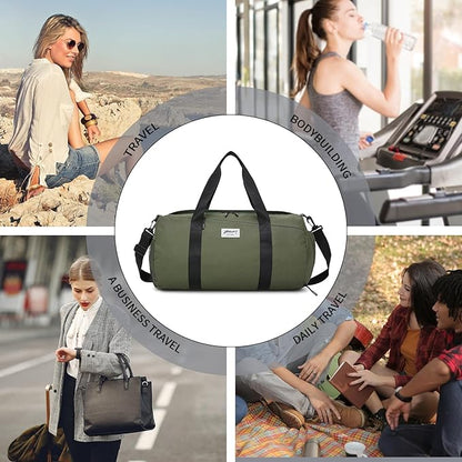 BE SMART Waterproof Mens Gym Bag with Shoe Compartment, Duffle Bag with Wet Pocket for Men, Lightweight Large Sport Duffel Bag With Tpu Pocket for Travel, Sports, Fitness & Workout(Olive Green)