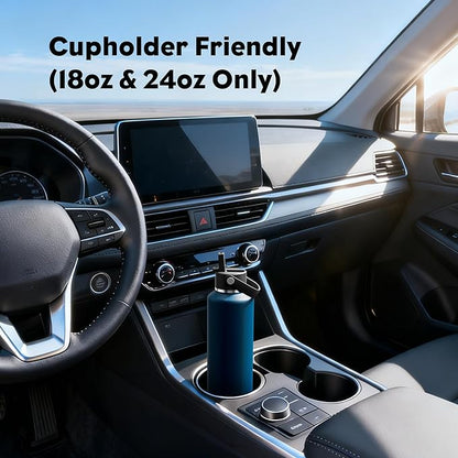POWCAN 18 oz Water Bottle Insulated for Office: BPA-Free,Leakproof Lid with Straw, Lightweight, Flex Cap, Stainless Steel Insulated Flask for Trekking, Men, Commute, Walking, Cycling (Indigo Blue)