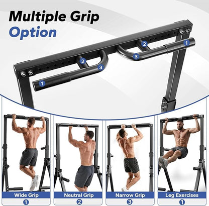 Foldable Pull Up Bar Free Standing, Strength Training Pull-up Bars Adjustable Pull Up Station, Power Tower Pull Up Bar MultiFunction Pull Up Dip Station Workout Equipment For Home Gym Support 480 LBS