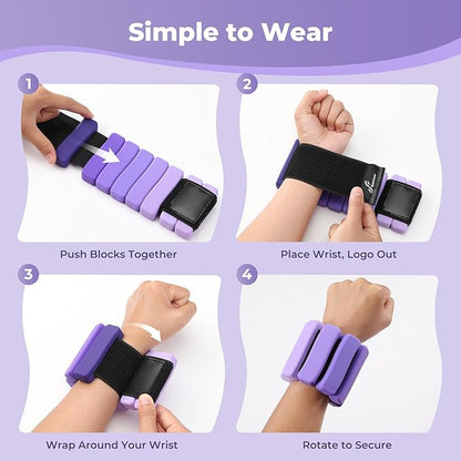 Sportneer Ankle & Wrist Weights Set of 2 (1LB/2LB Each) for Women Men Comfortable Arm Leg Weight for Pilates, Running, Walking, Workout, Yoga, Water Aerobics, Pool Exercises