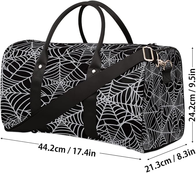 Travel Duffel Bag Spider Web Network Pattern Sport Gym Bag Weekender Overnight Bag carry on bag Training Shoulder for Women Men Boys Girls