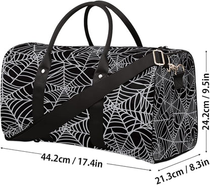 Travel Duffel Bag Spider Web Network Pattern Sport Gym Bag Weekender Overnight Bag carry on bag Training Shoulder for Women Men Boys Girls