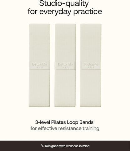 BetterMe Pilates Loop Bands – Resistance Bands Set for Women – Elastic Workout Bands for Glutes, Legs & Core – Home Fitness & Exercise Bands