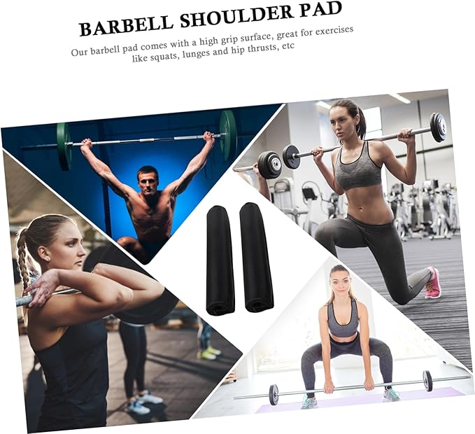 Mipcase 2pcs Thick Barbell Squat Pad with Shoulder and Neck Protection High Grip Weightlifting Cushion for Squats Lunges Hip Thrusts Lightweight and Easy to Install Gym Support Pads