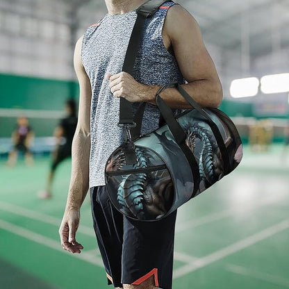 Sports Gym Bag for Women Men Travel Duffel Bag Cool Dragon Weekender Bag Canvas Carry on Overnight Bag for Travel Swimming Fitness Workout Sports Duffle Bag, 17.7in/9in/9in, style