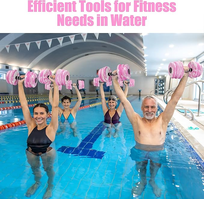 Aquatic Exercise Dumbbells, Water Dumbbells, 2PCS Foam Barbells for Men Women Water Workouts