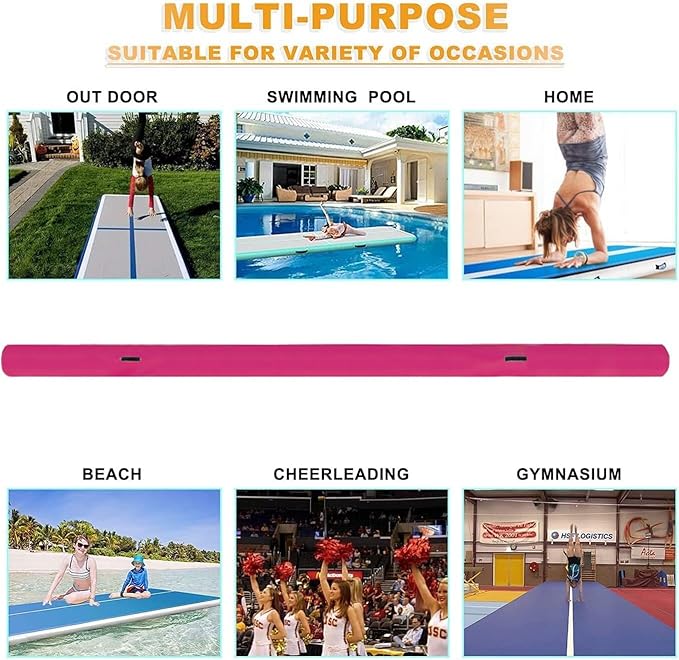 10ft/13ft/16ft/20ft Air Mat Tumble Track Inflatable Gymnastics Tumbling Track Mat with Electric Air Pump for Cheerleading/Practice/Beach/Park/Home use