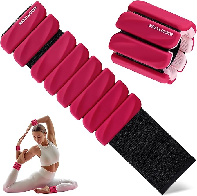 Ankle Weights Set of 2 (1 lb/2 lb Each) for Women Men Adjustable Wrist Bracelet for Home Gym Weighted Bangles Wristbands Leg Arm Weights for Walking Swimming Running Pilates Yoga Gym