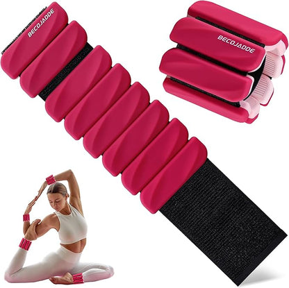 Ankle Weights Set of 2 (1 lb/2 lb Each) for Women Men Adjustable Wrist Bracelet for Home Gym Weighted Bangles Wristbands Leg Arm Weights for Walking Swimming Running Pilates Yoga Gym