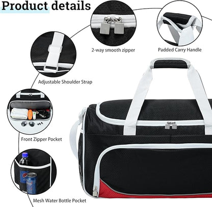 Gym Duffle Bag for Men - 55L Black Large Duffel Bags for Sports, Workout, Traveling, Durable Heavy Duty Duffel Gear Bag