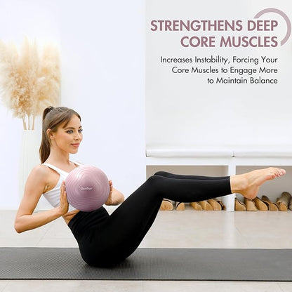 Pilates Ball 9 Inch Core Ball, Small Exercise Ball Between Knees for Physical Therapy, Small Yoga for Pilates, Yoga and Core Training, Fitness for Workout at Home Gym and Office