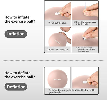 FITMIND_Pilates Ball 10 Inch Anti-Burst Slip Resistant Mini Yoga Ball for Fitness, Core Training, Physical Therapy, Balance, Stability, Stretching 200kg 440lbs Capacity