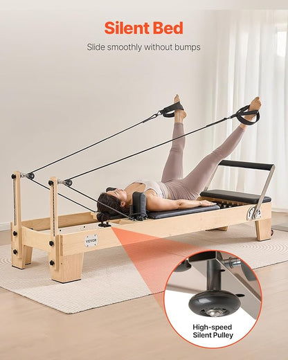 VEVOR Pilates Reformer Accessories for Home Gym, Include Reformer Box/Chair/Spine Corrector/Wall Mounted Machine/Jump Board/Foldable & Dual Resistance Springs