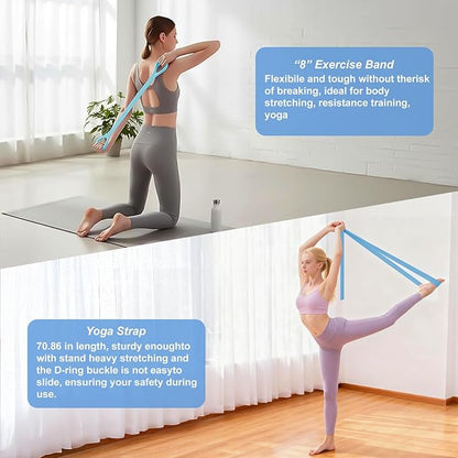 Luscinia Pilates Kit,Home Pilates Ring Kit for Women,Pilates Equipment Ring and Ball Set with Pilates Ring, Pilates Ball, Resistance Bands, Figure 8 Band & Accessories Pilates Starter Kit