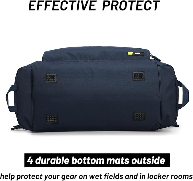 MIER Large Gym Bag for Men Sports Duffle Bag with Shoe Compartment 60L Lightweight Duffel Bags for Workout Fitness Travel, Blue