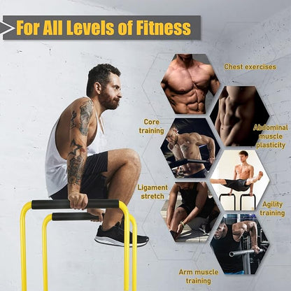 POWER GUIDANCE Dip Bar, Dip Stand Station for Full Body Strength Training, Adjustable Height 30Inches - 38.6Inched, 3 Colors Available