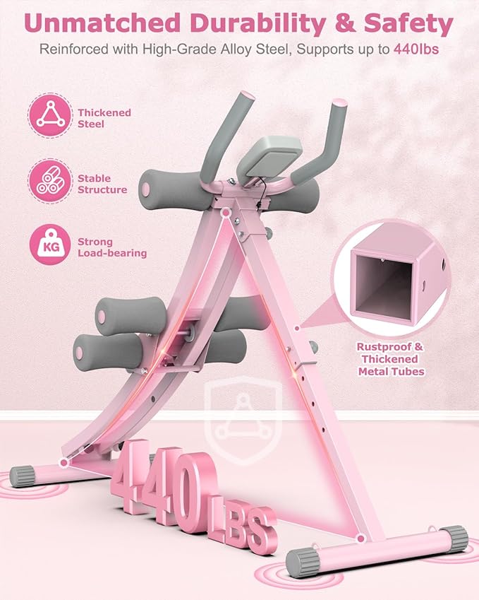 GIKPAL Ab Machine, Adjustable Trainer for Home Gym, Ab Crunch Exercise Equipment for Beginner