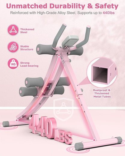GIKPAL Ab Machine, Adjustable Trainer for Home Gym, Ab Crunch Exercise Equipment for Beginner