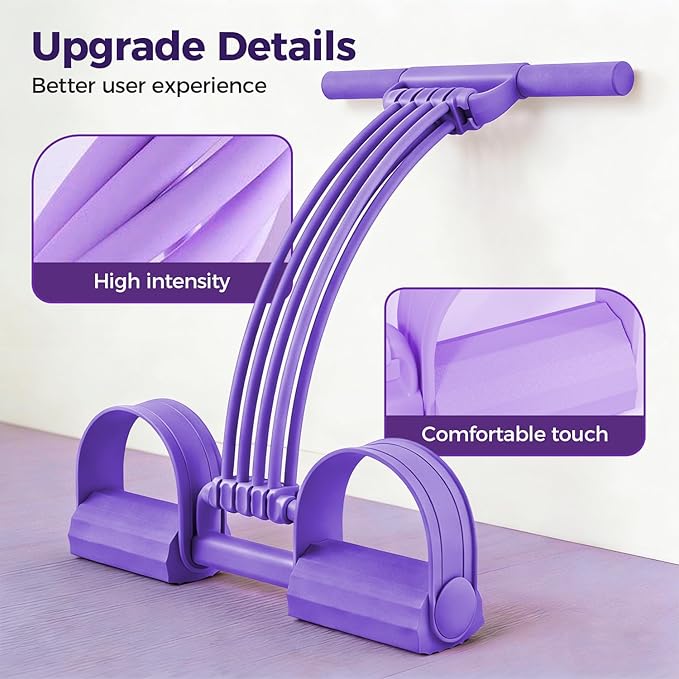 3 in 1 Pedal Resistance Bands with Handles, 2026 New 8 Tube Foot Pedal Resistance Band, Multifunction Pedal Resistance Device for Home Workout, Tension Rope for Exercise Women Men