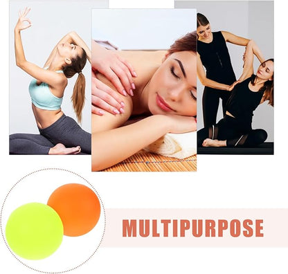 2pcs Solid Silicone Massage Ball Set for Myofascial Release Deep Tissue Therapy and Mobility for Yoga Physical Therapy and Muscle Recovery
