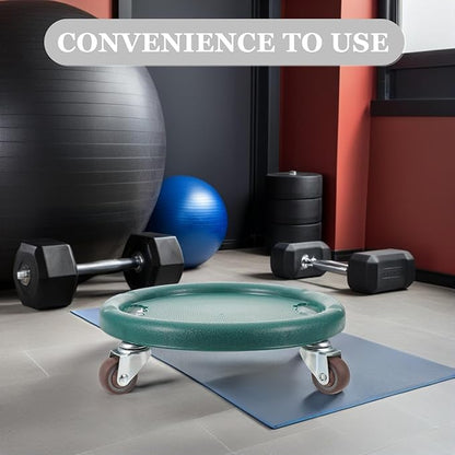 Ab Roller Wheel Abdominal Exercise Sliders with 4-wheel Design, Silent Multi-directional Core Trainer for Home Gym Fitness, Green Workout Gliding Discs for Strength Training