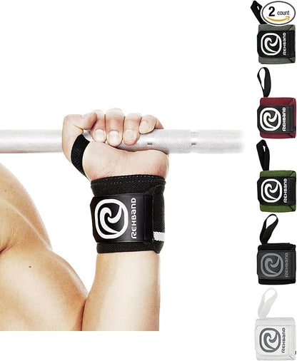 Rehband Wrist Wrap 1 Pair, Wrist Wraps Weightlifting, Training 18 inch, Wrist Wrap, Comfortable & Stabilizing Wrist Supports For Gym