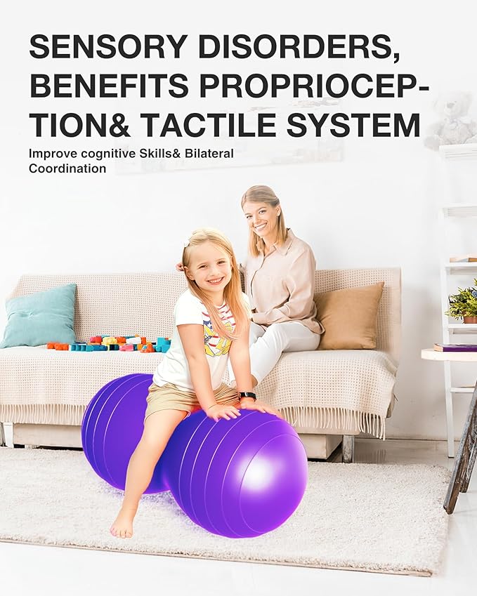 Extra Large Peanut Ball - 39.37"x19.67" Pregnancy, Labor, Birthing, Sensory | Physical Therapy Ball | Exercise Ball - Autism Therapy | Yoga Birth Ball - Core Strength, Stability, Fitness