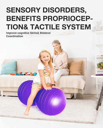 Extra Large Peanut Ball - 39.37"x19.67" Pregnancy, Labor, Birthing, Sensory | Physical Therapy Ball | Exercise Ball - Autism Therapy | Yoga Birth Ball - Core Strength, Stability, Fitness