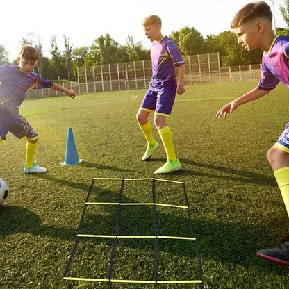 Homoyoyo Multi-Sport Agility Ladder with Nine-Square Rope Design Portable Workout Ladder for Football and Soccer Speed Training for Footwork and Conditioning