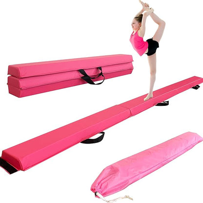 MARFULA 6 FT / 8 FT / 9 FT / 10 FT Folding Gymnastic Balance Beam for Kids with Carry Bag for Home and Club Use