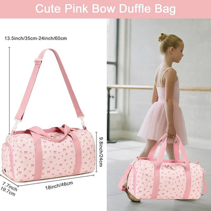 BTOOP Duffle Bag for Gym Sports Women Girls Workout Travel Bag Weekender with Shoe Compartment and Wet Pocket