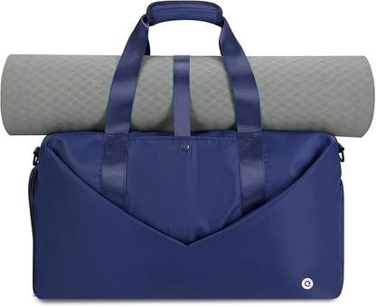 Ceneda 20" Gym Bag for Women with Wet Pocket & Shoe Compartment, Lightweight Duffel Waterproof Carry On Duffle for Travel, Yoga, Overnight (Navy Blue)