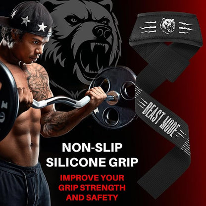 TECEUM Lifting Straps for Weightlifting Gym Strength Training - Wrist Straps with Neoprene Padded Cotton - Men & Women – Ideal for Powerlifting, Bodybuilding & Deadlifts