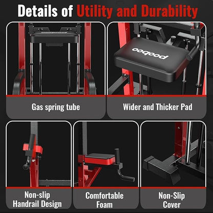 Pooboo Power Tower Dip Station Pull Up Bar for Fitness Home Gym Workout,450 Pounds Multi-Function Adjustable Height Fitness Strength Training Exercise Equipment,with Power Elastic Ropes