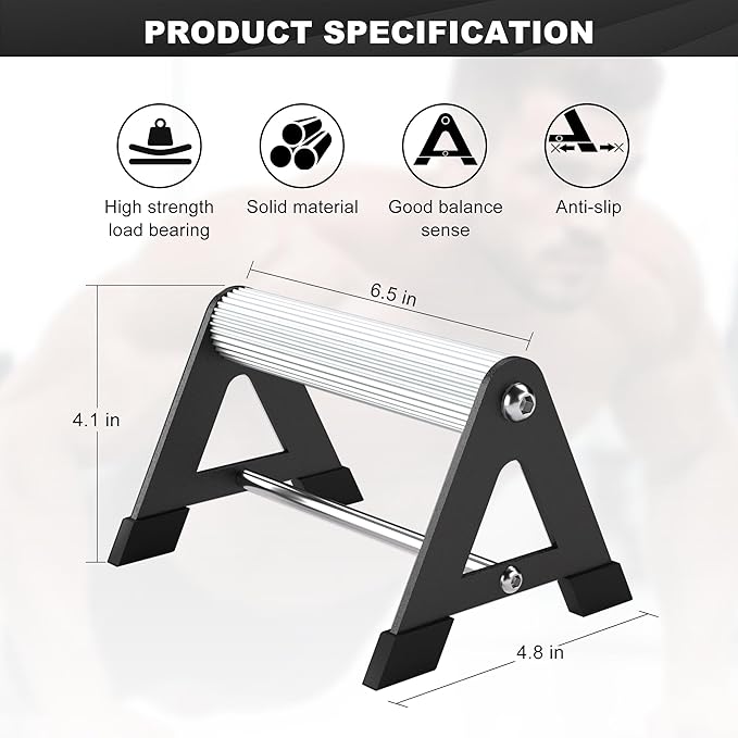 Push Up Bar - Heavy-Duty Stainless Steel Pushup Stands with Non-Slip Base, 500LB Capacity, Portable Home Gym Equipment for Strength Training & Floor Workouts