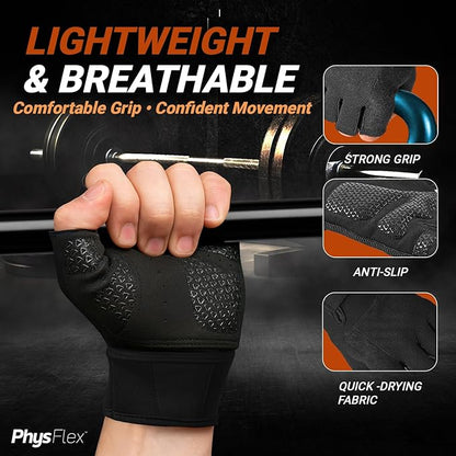 Workout Gloves for Men & Women - Weight Lifting & Gym Gloves with Enhanced Grip, Wrist Support & Palm Protection - Fitness, Training, Crossfit, Cycling & Exercise