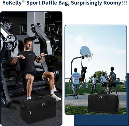 Gym Bag 20 inch Sport Duffle Bag for Men - 40L Weekender Duffel Bag for Travel - Black