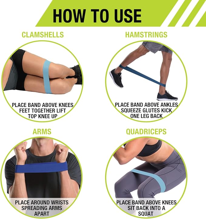 Pro-Tec Athletics Resistance Bands, Light, Medium, Heavy, Strength Training, Resistance Bands, Latex Bands, Toning, Shoulders, Glutes, Core, Upper & Lower Legs, Men & Women, Easy to Use, Working Out